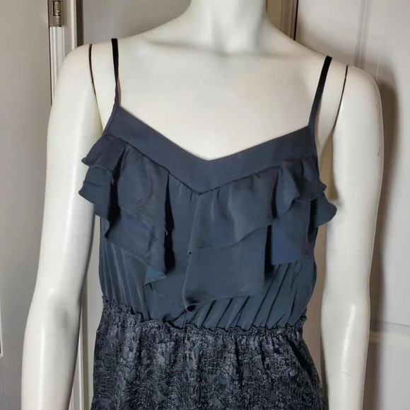 Xhilaration Black Ruffle Lace Mini Dress Size Medium Women's Juniors NWOT - Picture 9 of 13